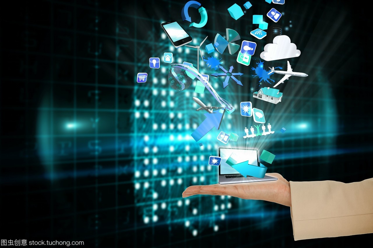 軟件開發(fā)中的高效工具 手提電腦與精心設計的應用圖標